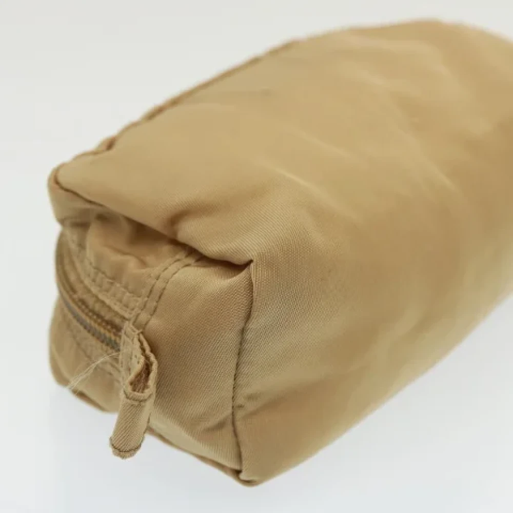 Prada Vintage Pre-owned Fabric clutches Beige Dames