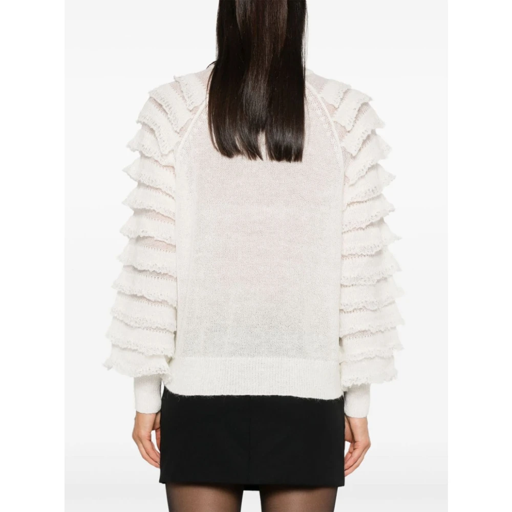 Twinset Roomwit Gebreide Ruche Sweaters White Dames