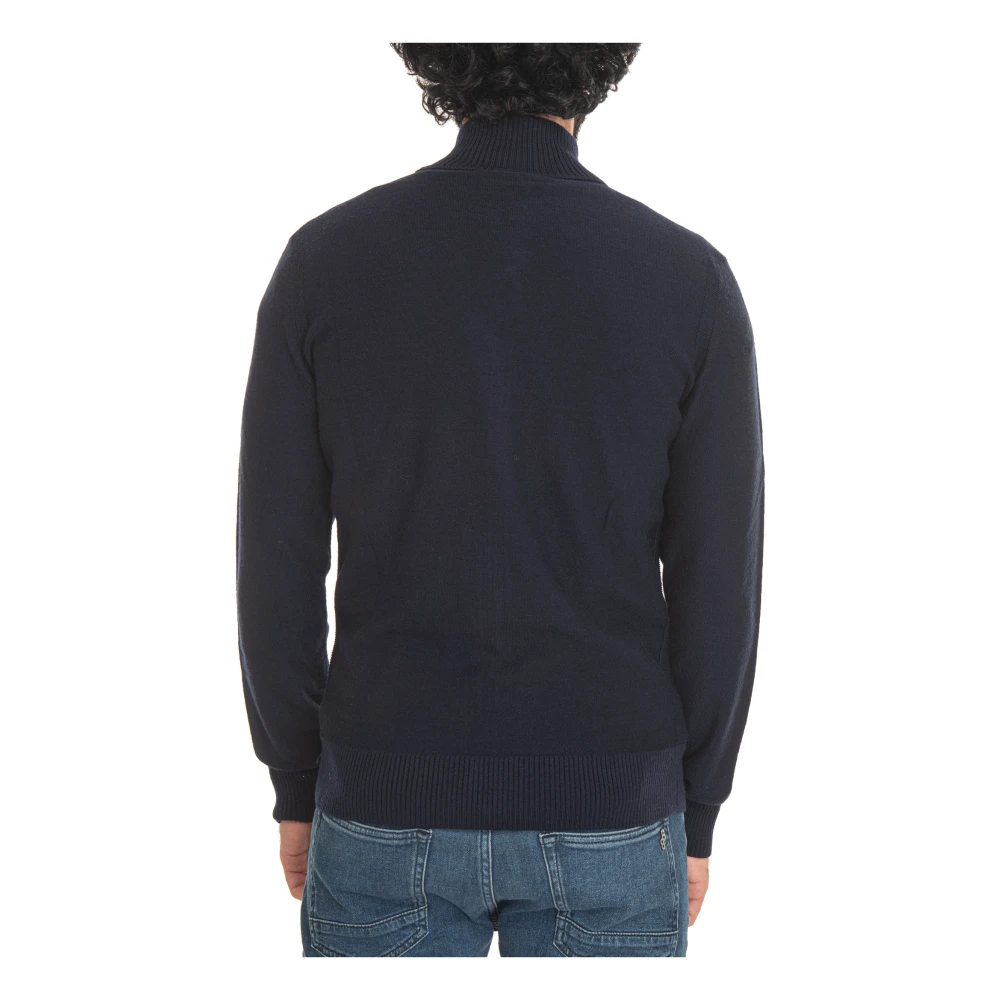 Boss wollen vest met ritssluiting Blue Heren