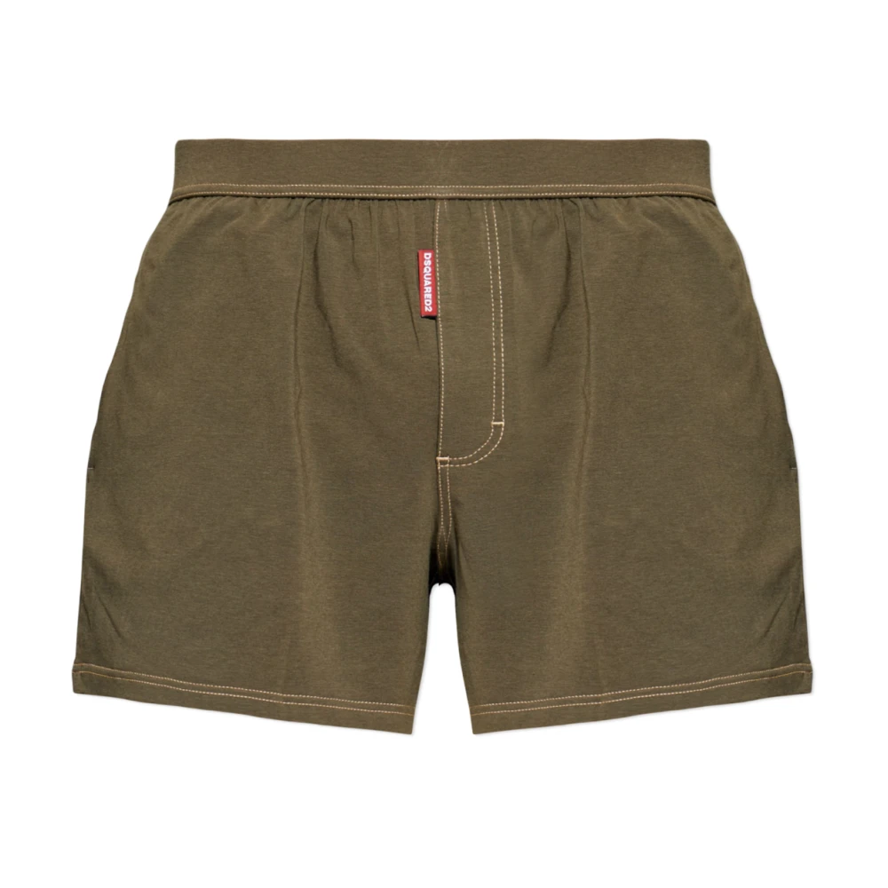 Dsquared2 Mannelijk Groente Ondergoed Heren, Groen, 2XL, Katoen, Cotton Boxer Shorts Met Logo