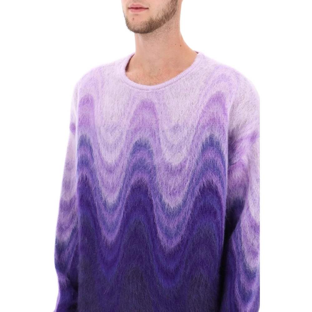 ETRO Trui van geborsteld mohair wol met gradient-effect Purple Heren