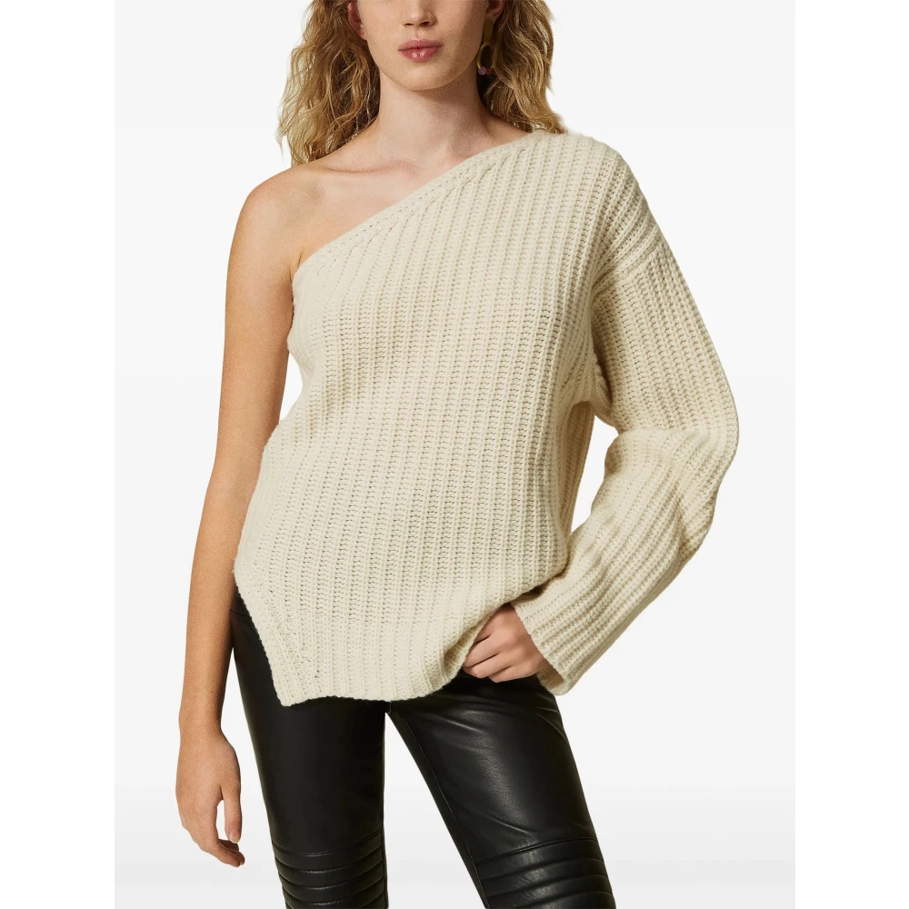 Twinset Sneeuw Gebreide Trui Beige Dames