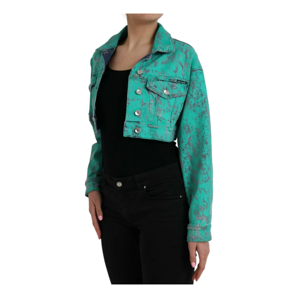 Dolce & Gabbana Groene Korte Spijkerjasje Green Dames