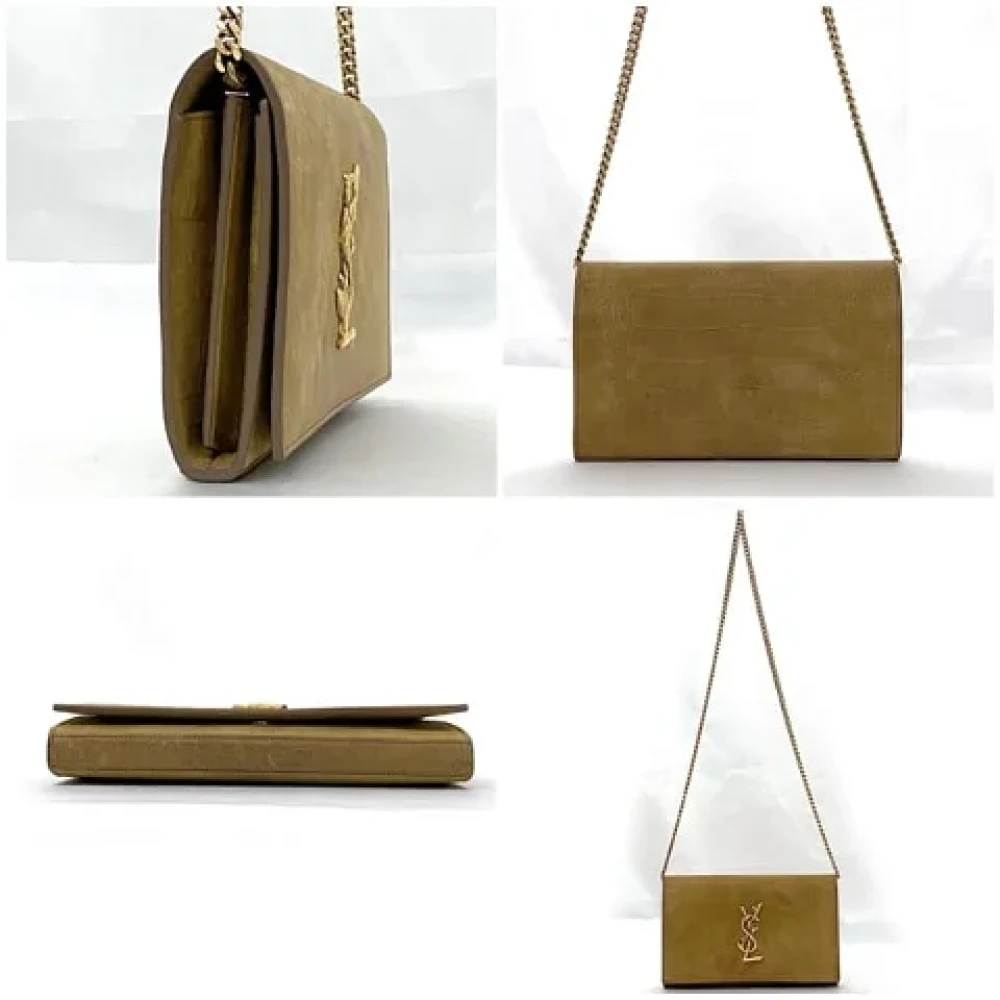 Yves Saint Laurent Vintage Pre-owned Leather wallets Beige Dames