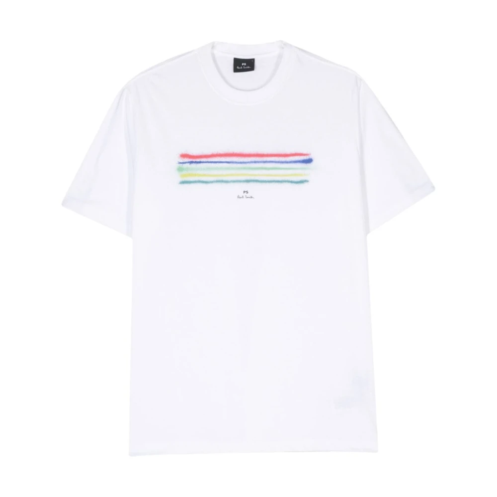 Paul Smith Gestreept Jersey Crew Neck T-shirt White Heren