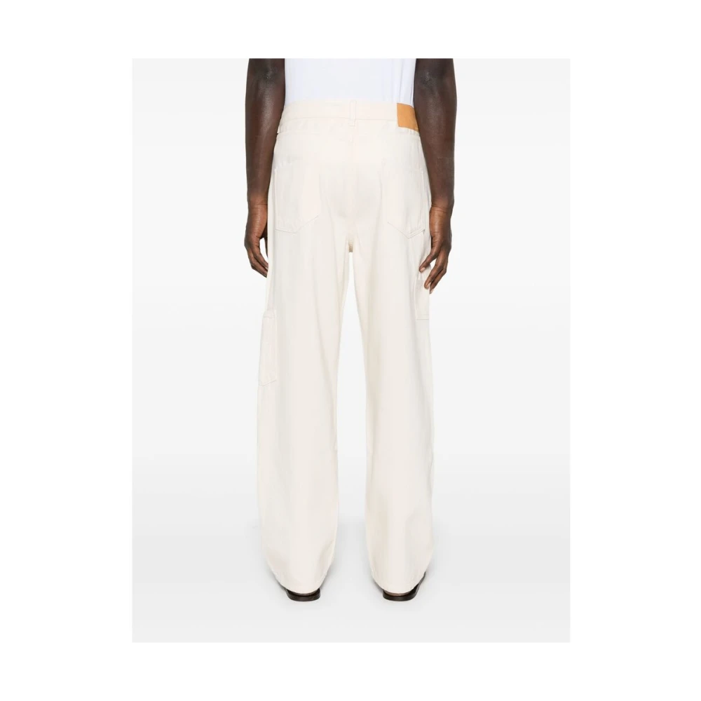 Alanui Beige Klassieke Knoop Jeans met Zakken White Heren