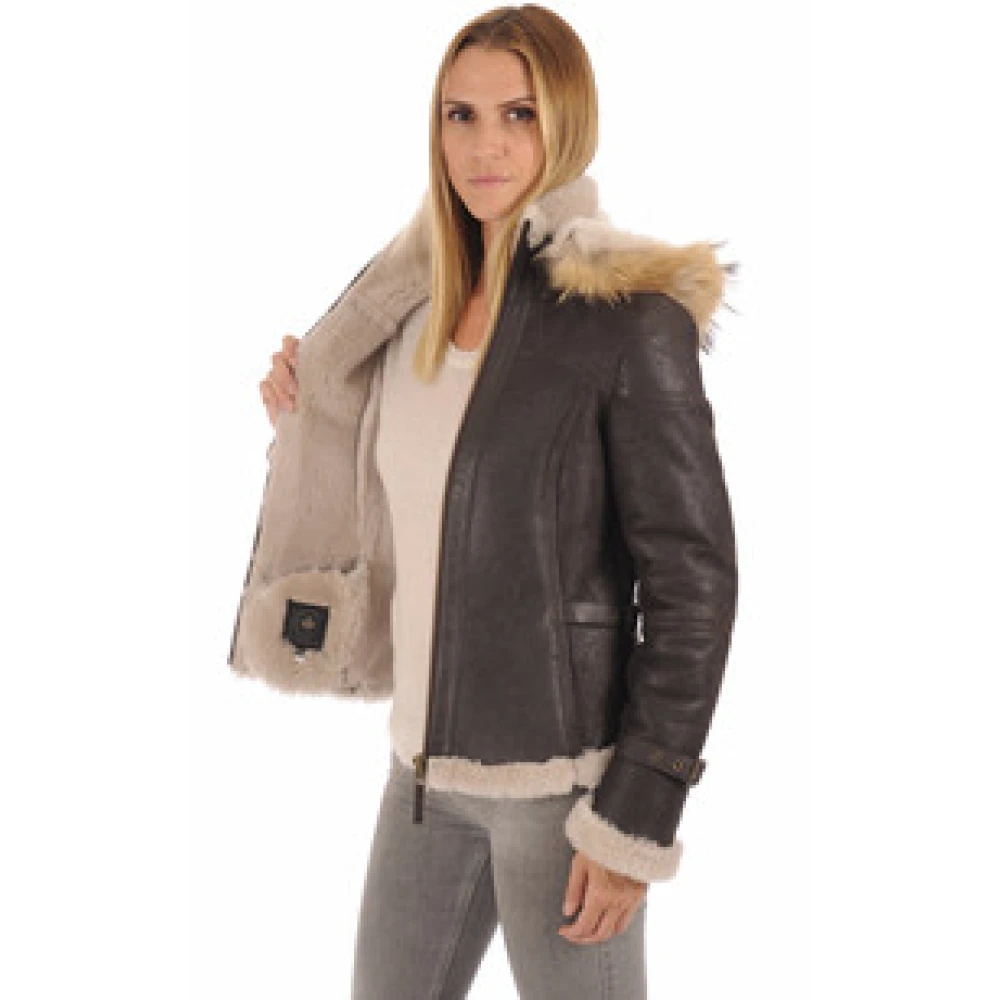 La Canadienne Leren Jack Brown Dames