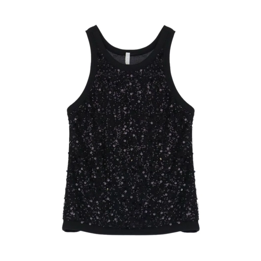 Imperial Mouwloze Top Black Dames