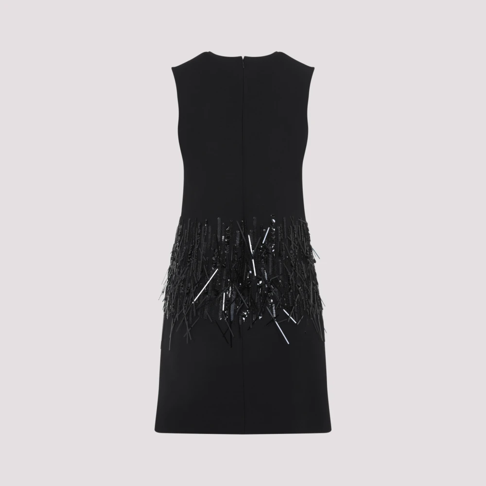 Valentino Zwarte Wol Zijde Jurk Elegante Stijl Black Dames