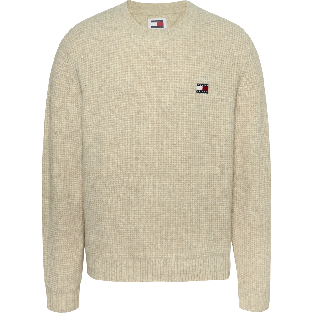 Tommy Jeans Beige Crewneck Sweater met Traditionele Details Beige Heren