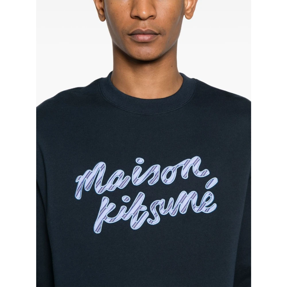 Maison Kitsuné Blauwe Sweater voor Mannen Aw24 Blue Heren