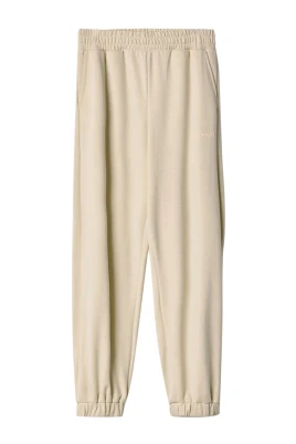Beige Casual Modal Byxor med Elastisk