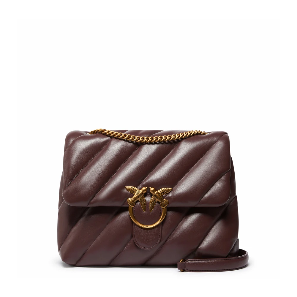 Pinko Women's Brown Shoulder Bag Elegant Quilted Design