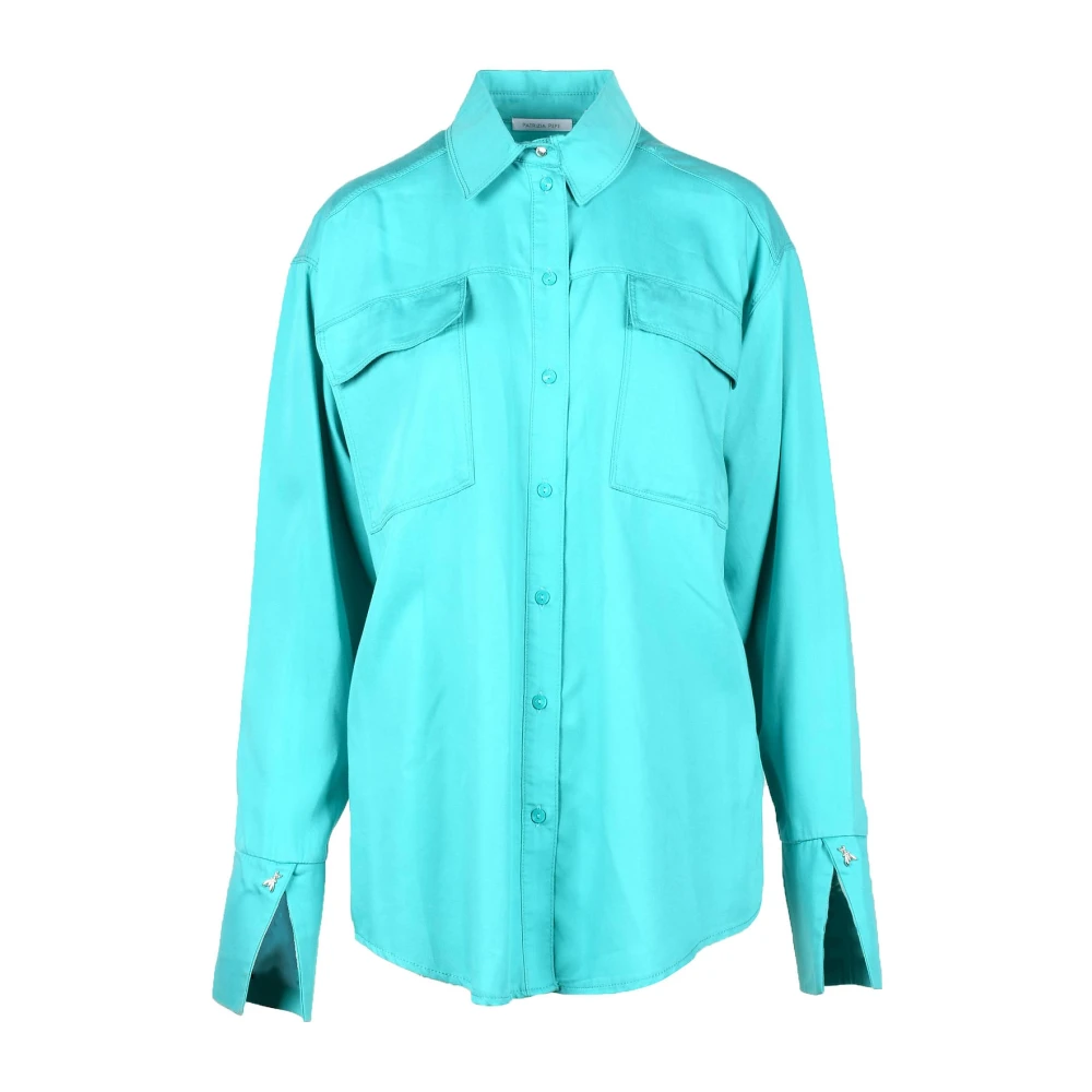 PATRIZIA PEPE Turquoise Shirt voor Vrouwen Blue Dames