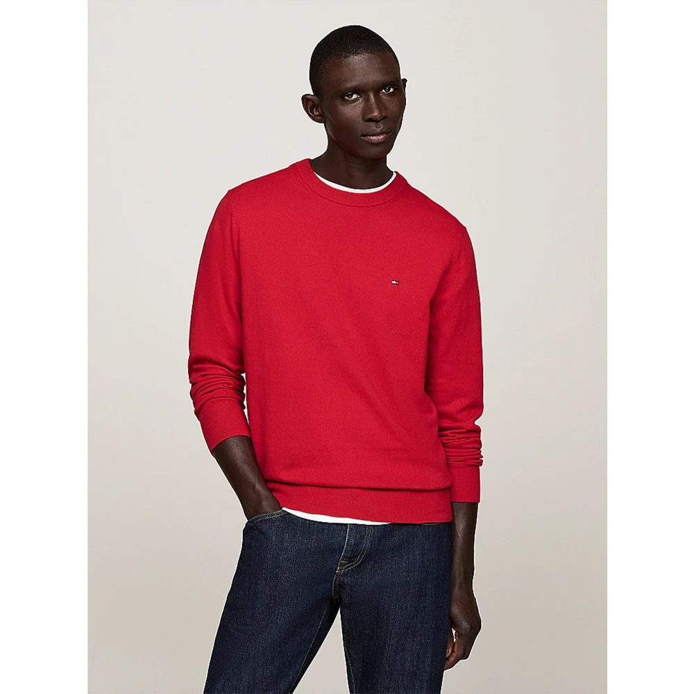 Tommy Hilfiger Cashmere Crew Neck Sweater Red Heren