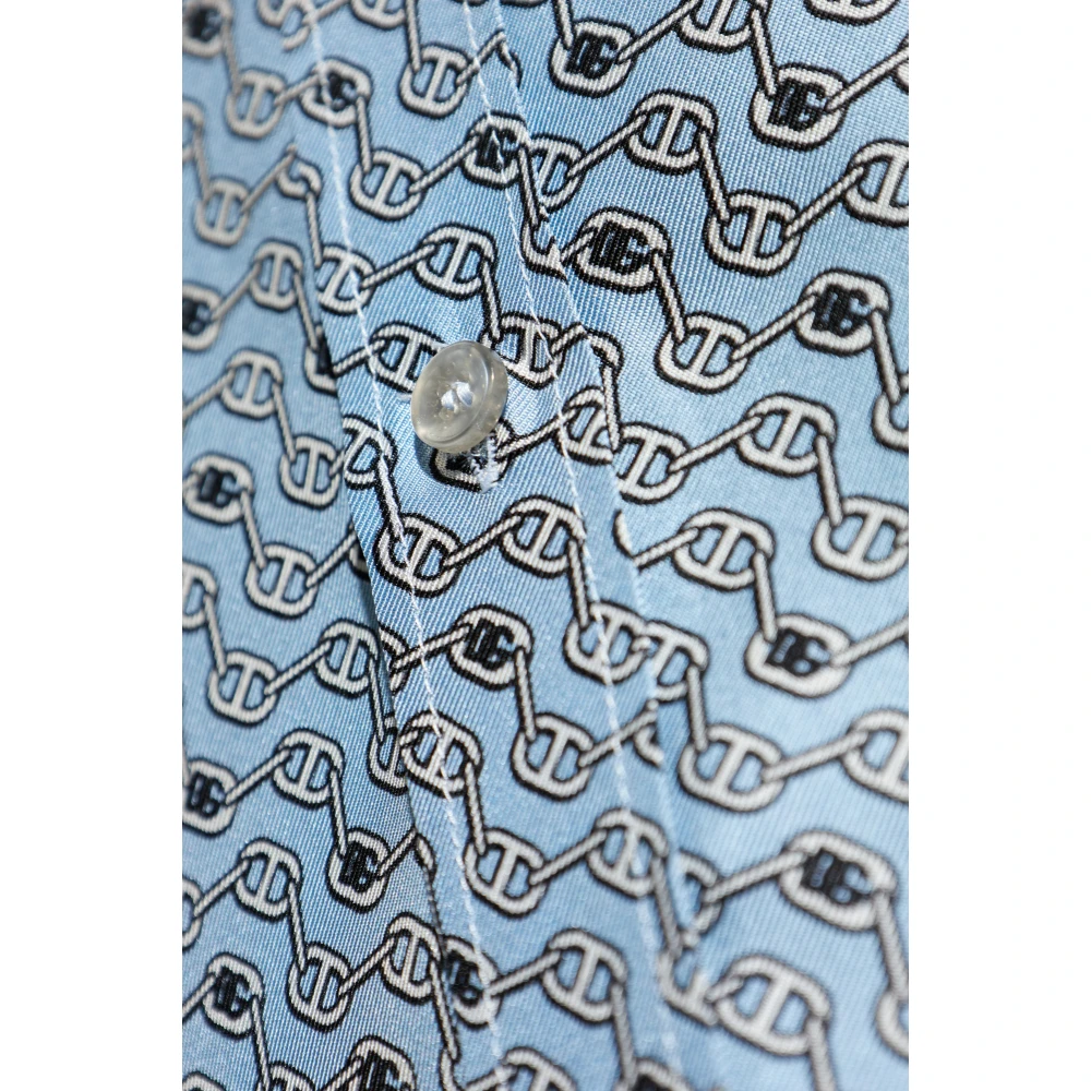 Dolce & Gabbana Zijden overhemd Blue Heren