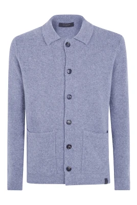 Cardigan med skjortkrage