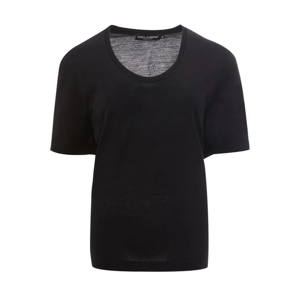 Dolce & Gabbana Zwart Katoenen Top Italiaans vakmanschap Black Dames