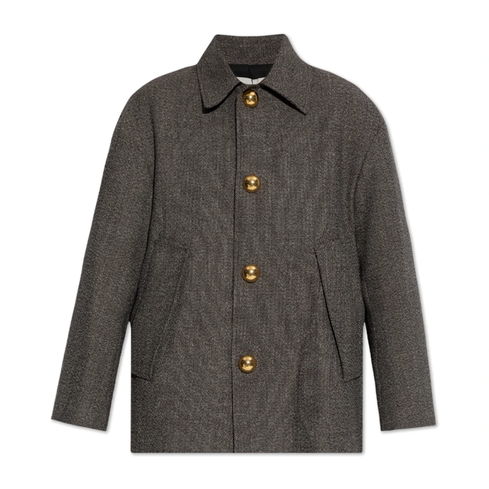 Ami Paris Grijze jas met zakken Gray Dames