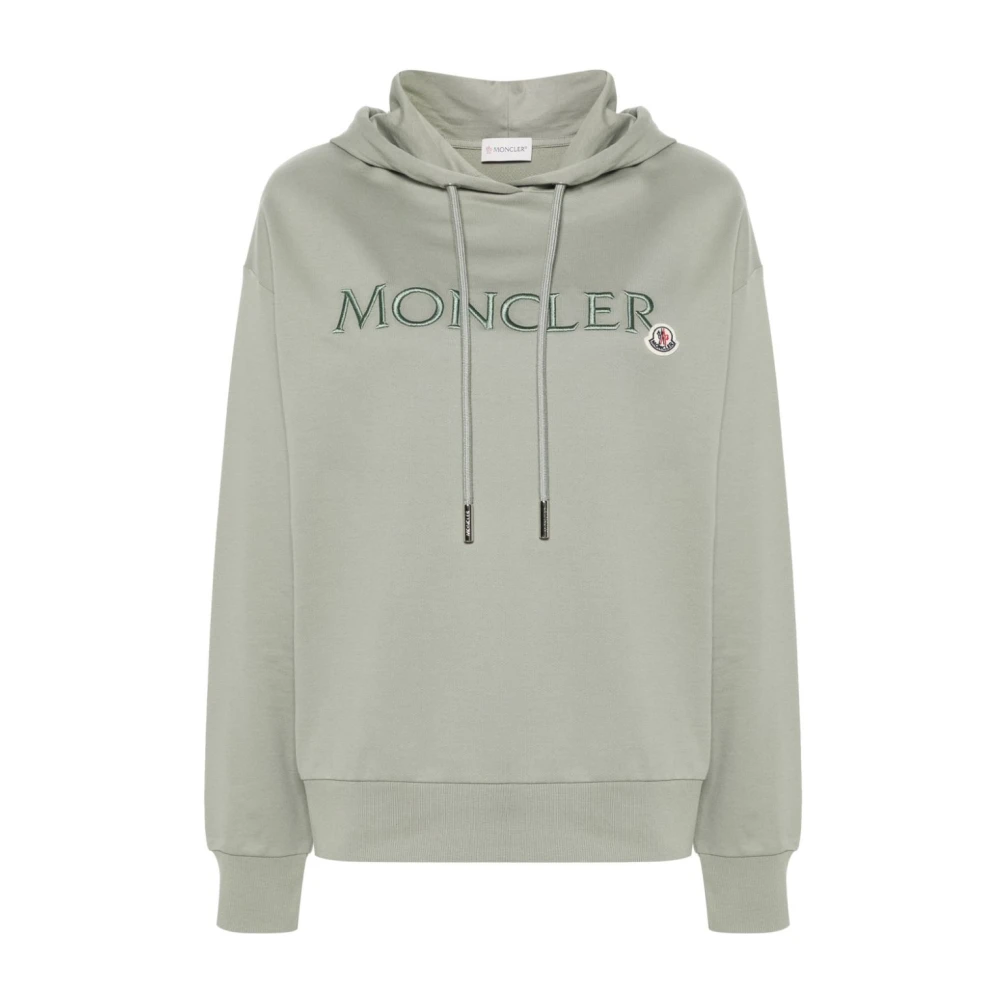 Moncler Broderad Logga Hoodie Green, Dam