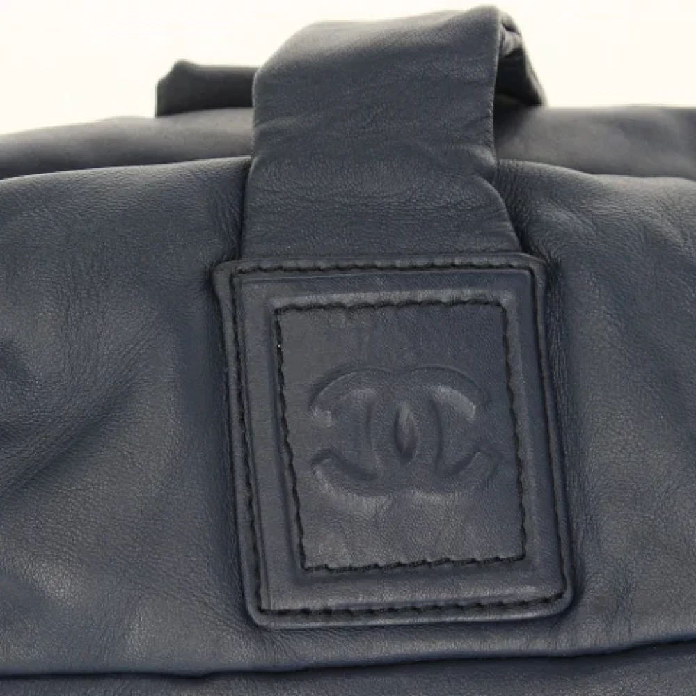 Chanel Vintage Pre-owned Leather chanel-bags Blue Dames