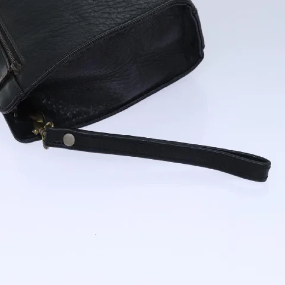 Burberry Vintage Pre-owned Leather clutches Black Dames