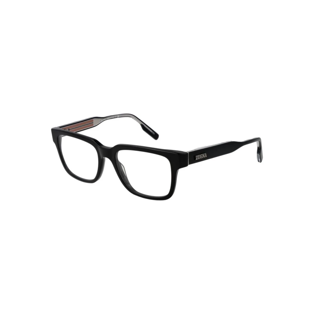 Zegna Men's Black Rectangle Optical Frames
