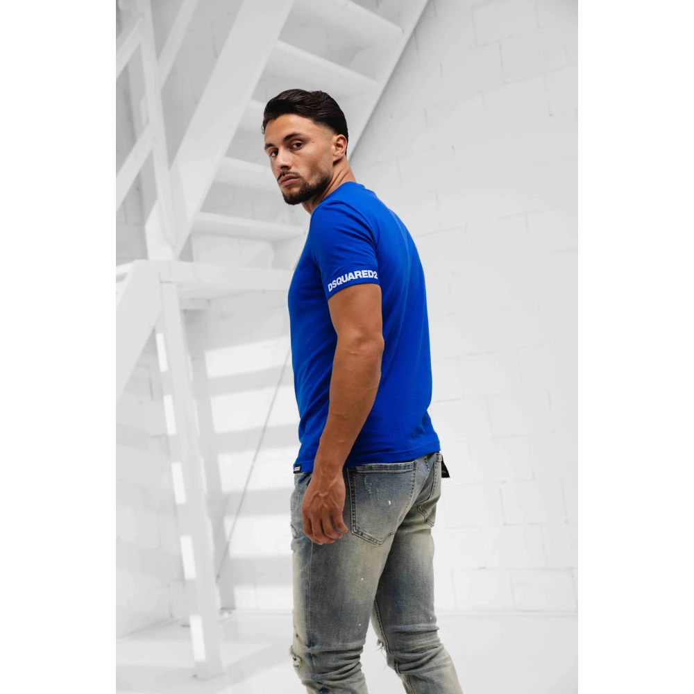 Dsquared2 Blauw Ronde Hals T-Shirt Heren Blue Heren