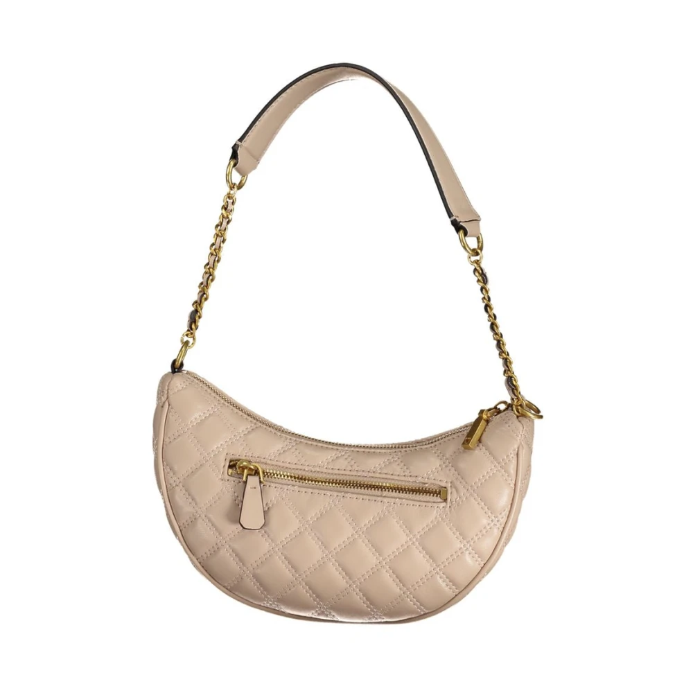 Guess Beige Schoudertas met Rits en Logo Beige Dames