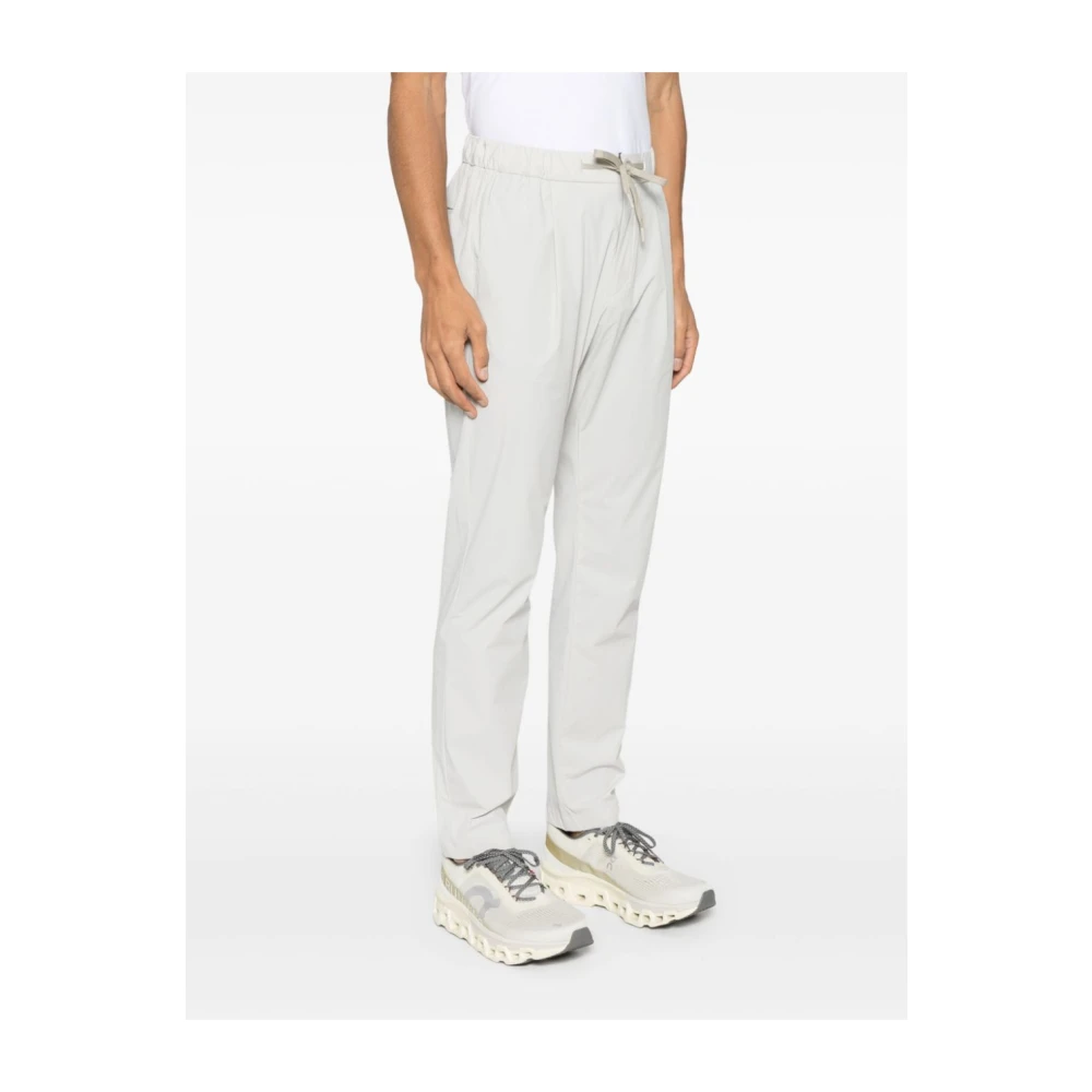 Herno Lichtgrijze Broek met Elastische Tailleband en Trekkoord White Heren