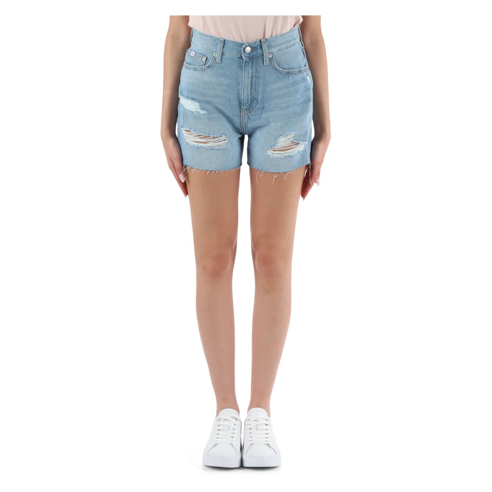 Calvin Klein Jeans Mom Fit Denim Shorts Blue Dames