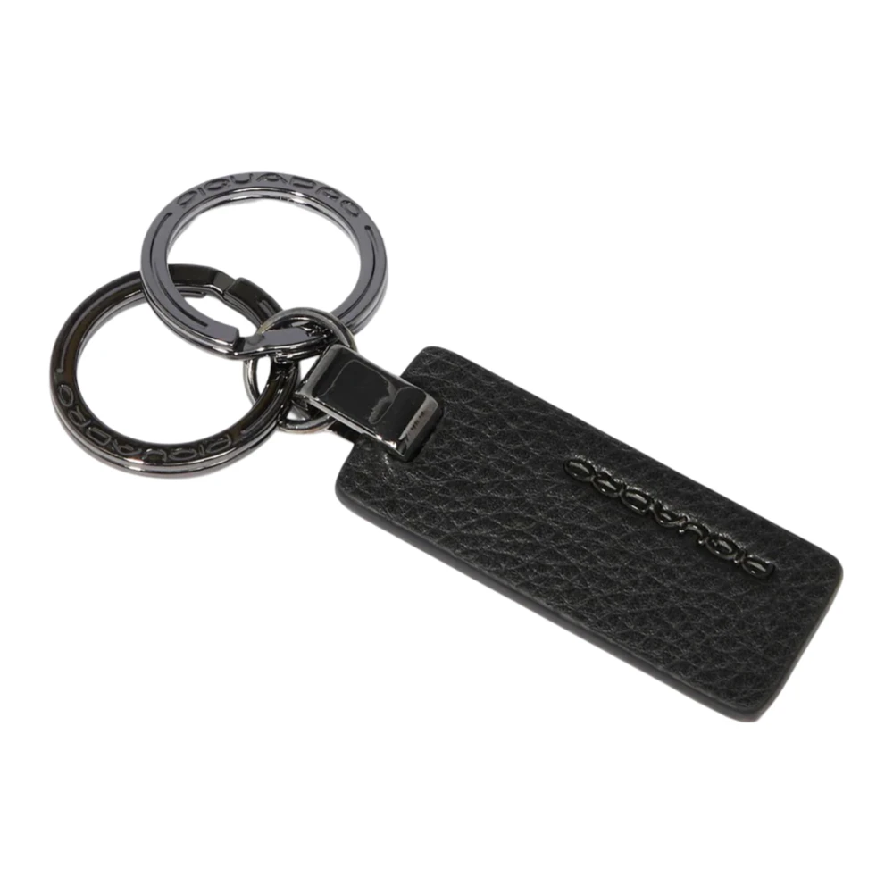 Piquadro Black Keychains, Male, One Size, Modus Restyling Two-Ring Keychain