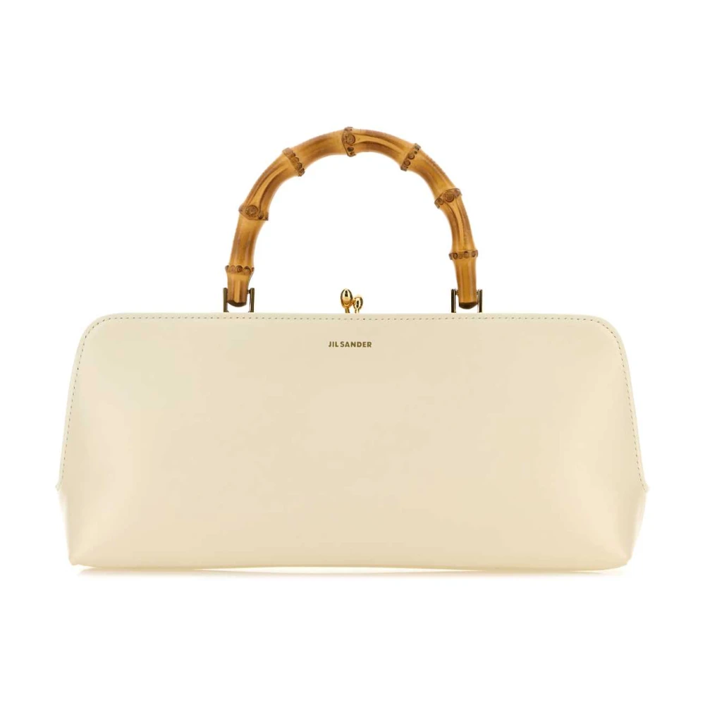 Jil Sander Ivoor Leren Kleine Bamboe Handtas Beige Dames