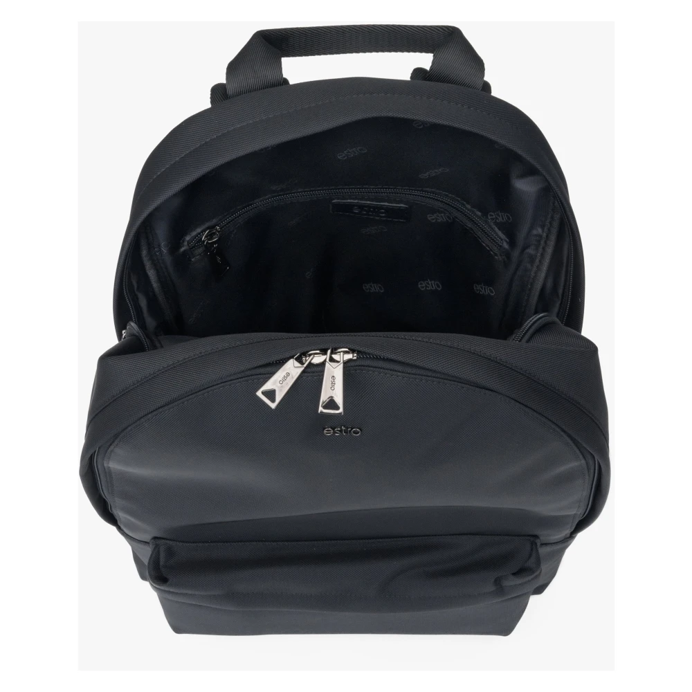 Estro Heren Zwarte Rugzak met Zachte Schouderbanden Er00114150 Black Heren
