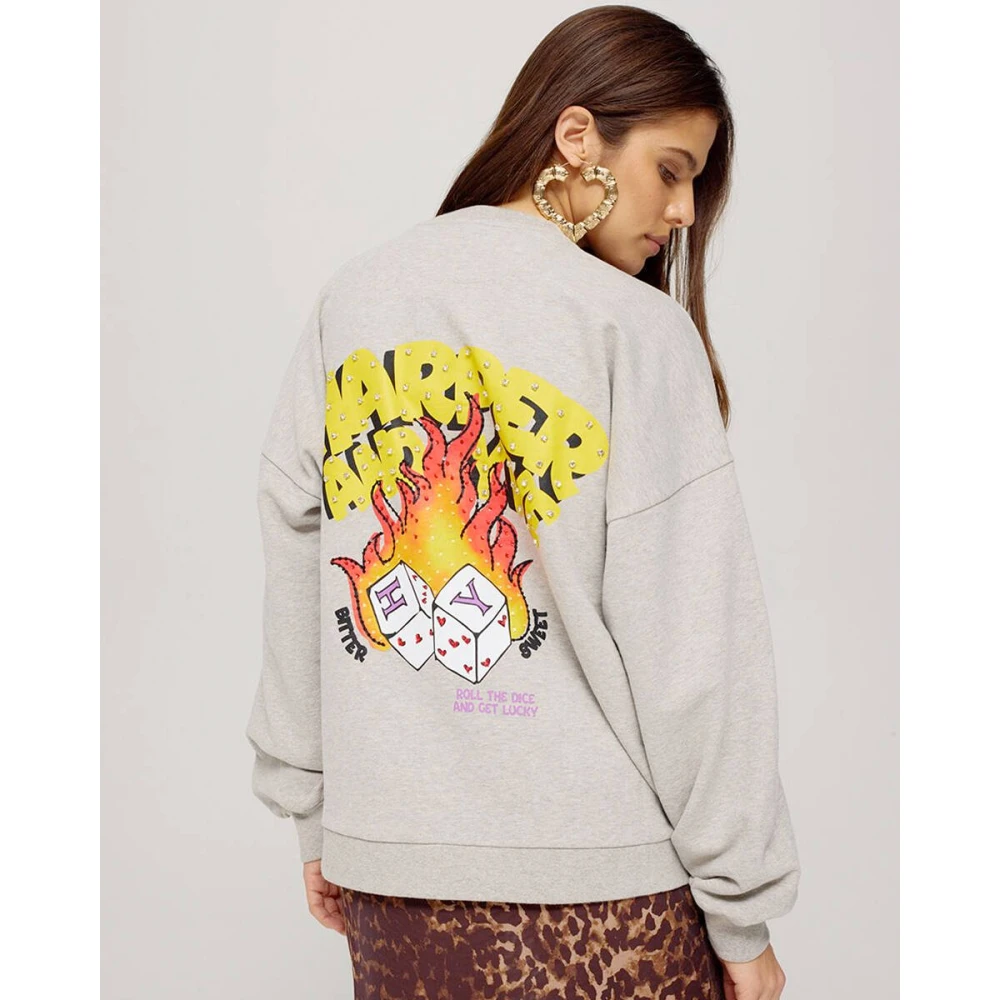 Harper & Yve Rollthedice Korte Mouw Pullover Gray Dames