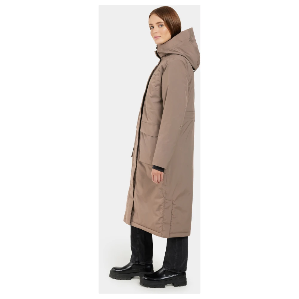 Didriksons Sportieve Parka met Functionele Details Brown Dames