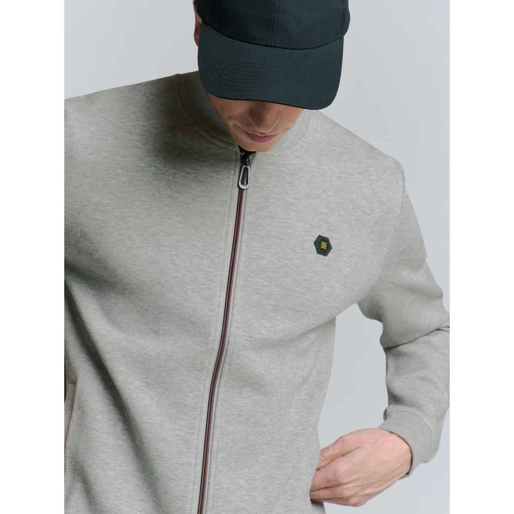 No Excess Piqué Bomber Rits Jas Gray Heren