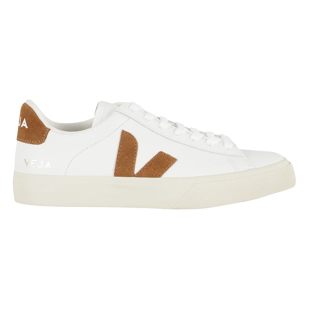 Veja Witte Leren Sneakers met Suède Logo Dames Schoenen
