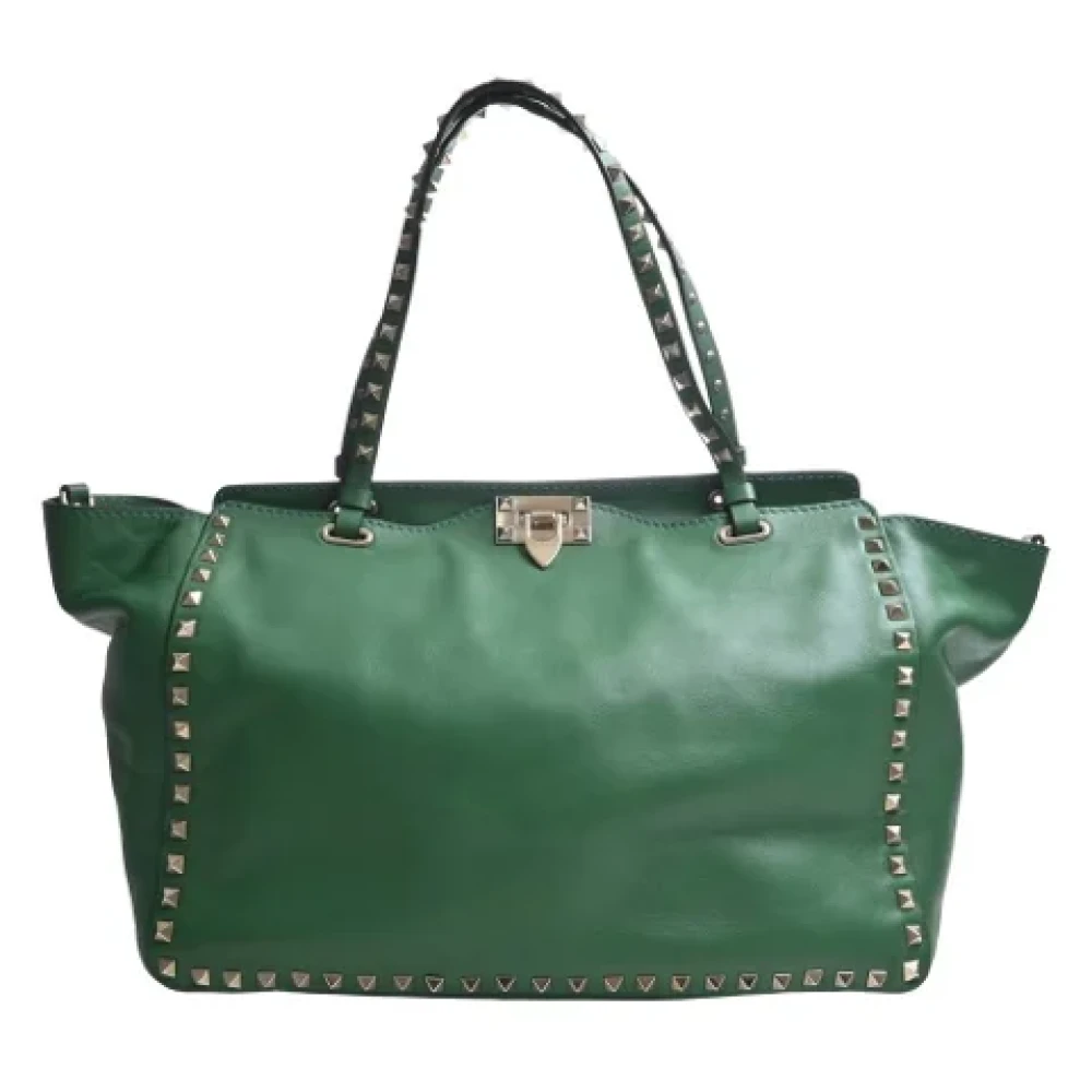 Valentino Vintage Pre-owned Leather shoulder-bags Green Dames