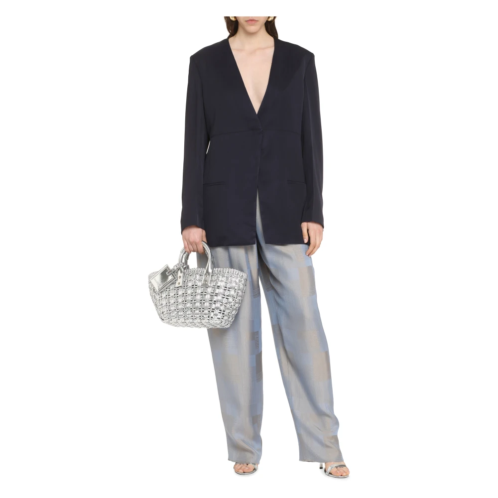 Jil Sander Op maat gemaakt jasje met voorzakken Blue Dames