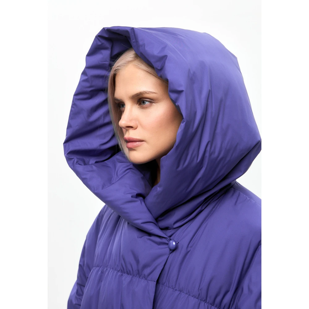 Cesare Gaspari Oversized Puffer Coat Violet Purple Dames