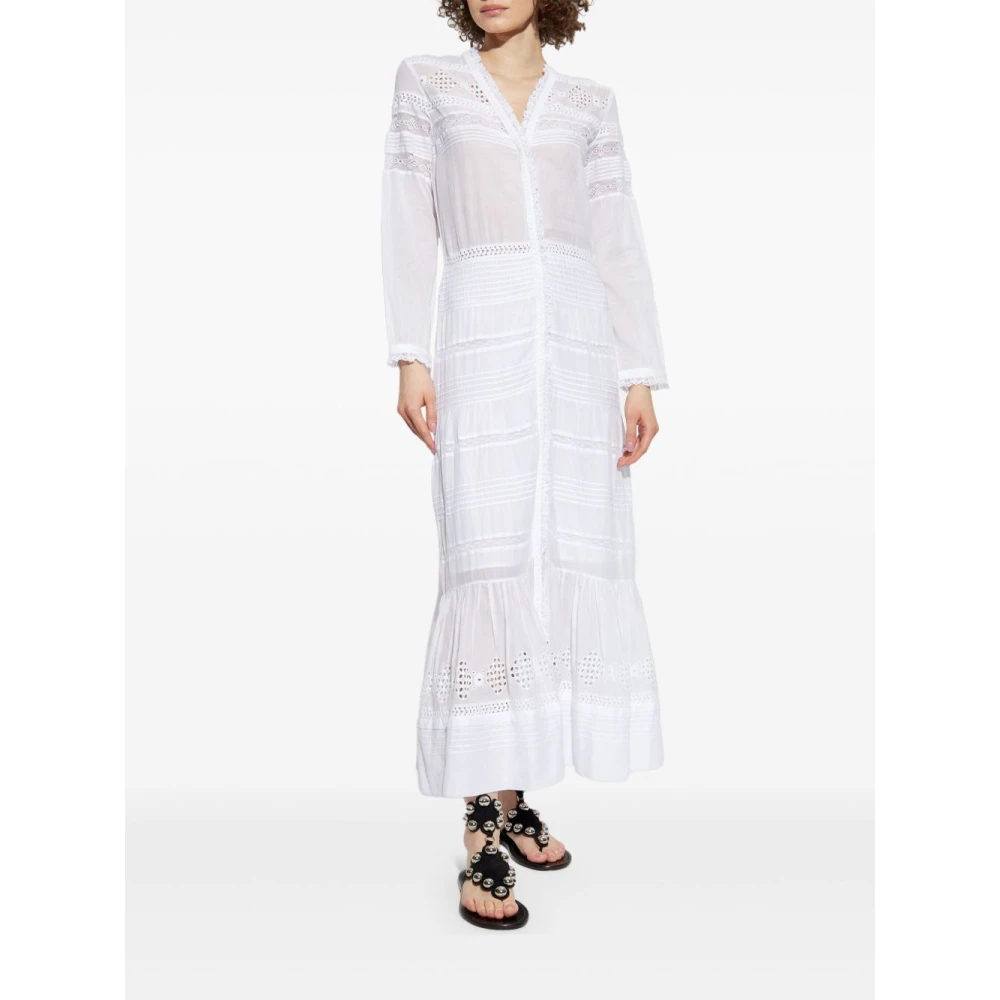 Isabel Marant Étoile Witte Katoenen Voile Lange Jurk White Dames