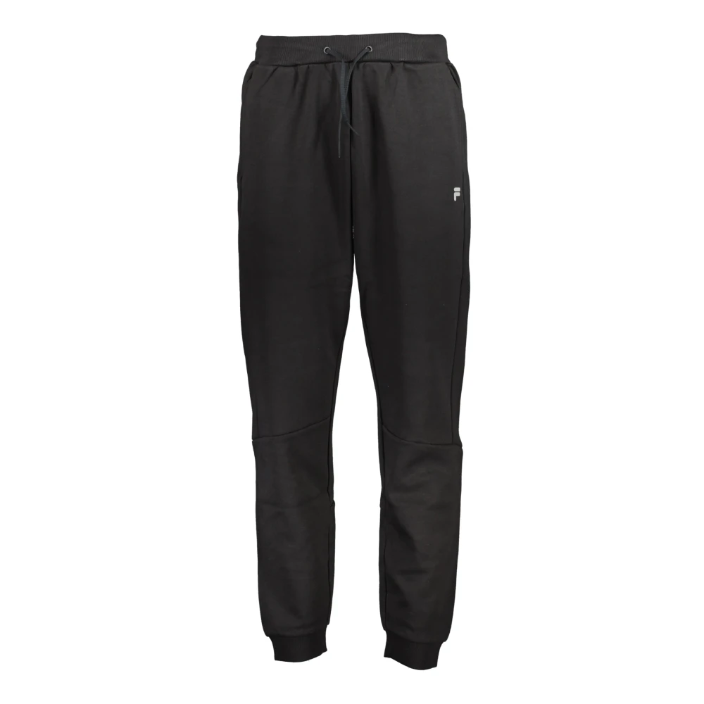 Fila Men's Black Sporty Elastic Waist Trousers With Print - Sweatpants - S- Trousers