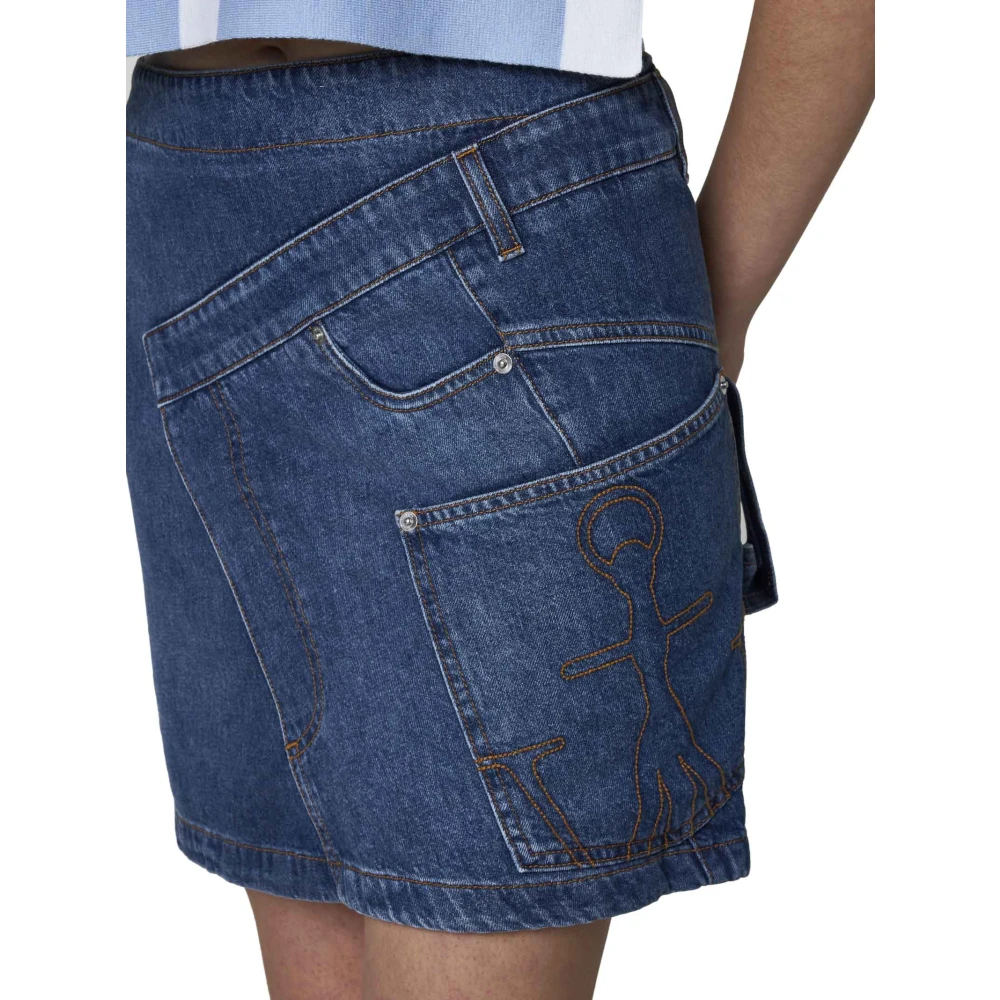JW Anderson Blauwe Twisted Mini Rok Blue Dames