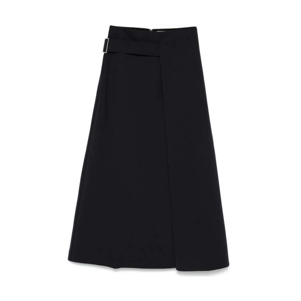 Studio Nicholson Navy Blue Twill Wrap Skirt Blue Dames