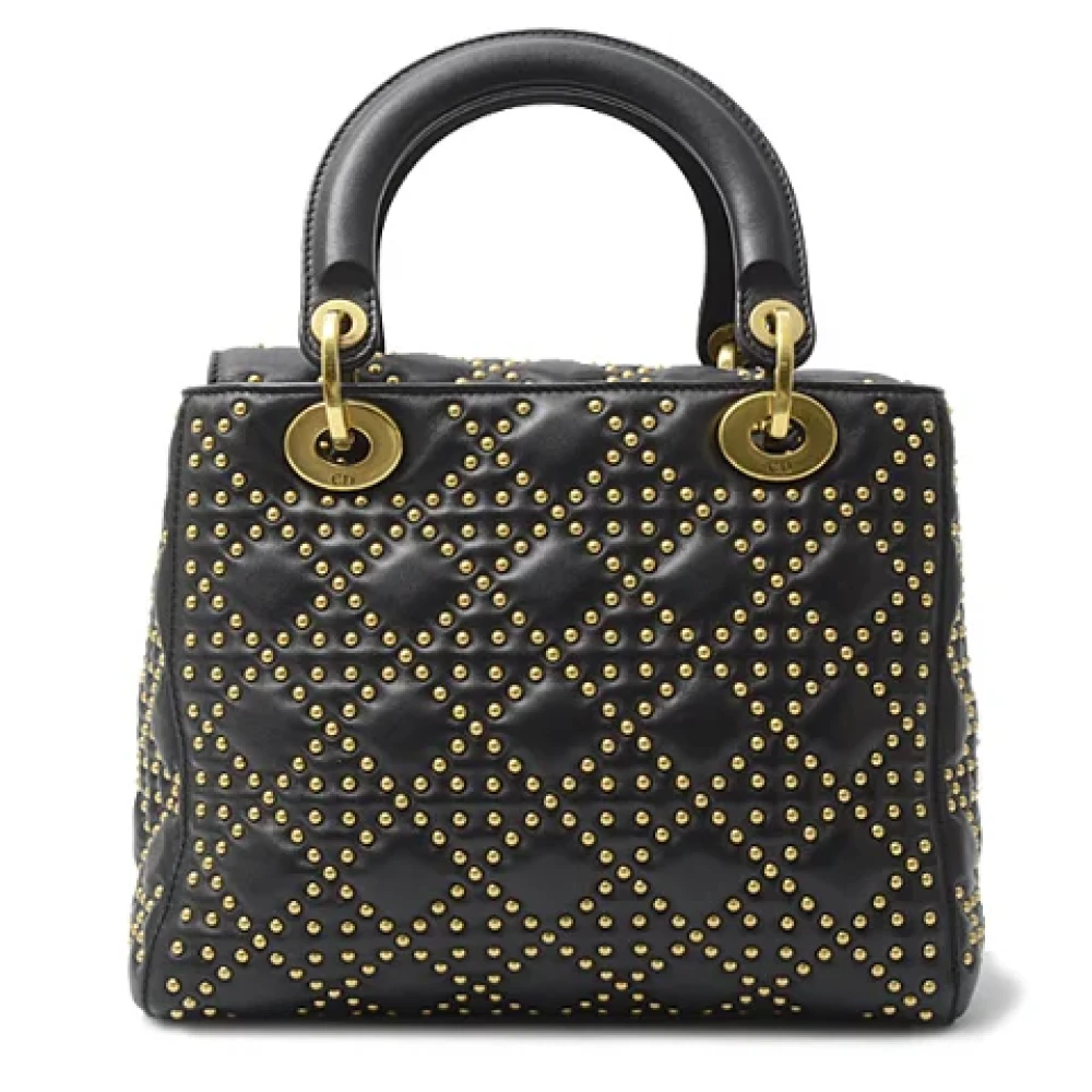 Dior Vintage Pre-owned Leather handbags Black Dames