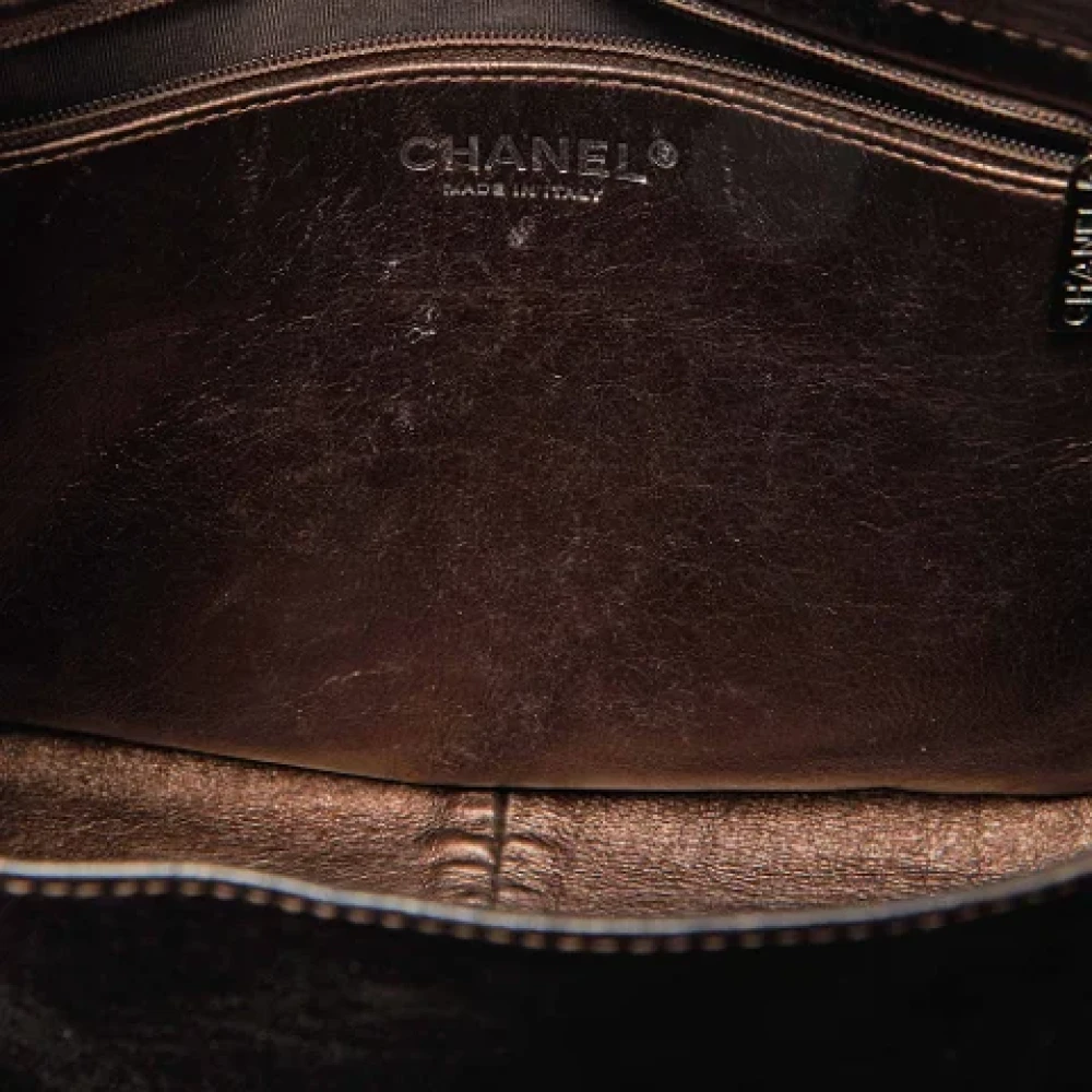 Chanel Vintage Pre-owned Leather chanel-bags Gray Dames