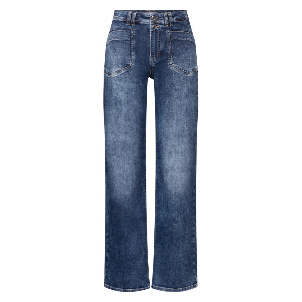Street One Relaxte Wide Leg Blauwe Jeans Blue Dames