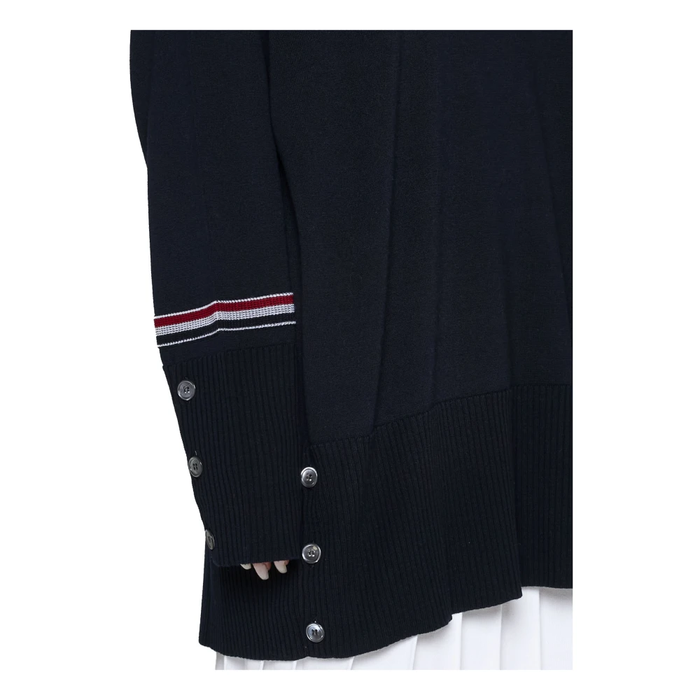 Thom Browne Blauwe Crewneck Sweater Blue Dames
