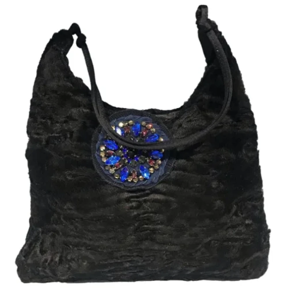 Prada Vintage Pre-owned Fur handbags Black Dames